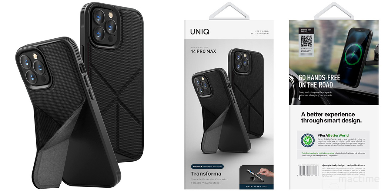 ехол Uniq Transforma для iPhone 14 Pro Max чёрного цвета c MagSafe